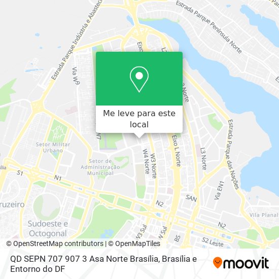 QD SEPN 707 907 3  Asa Norte  Brasília mapa