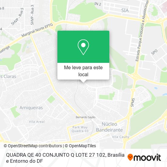 QUADRA QE 40 CONJUNTO Q LOTE 27 102 mapa