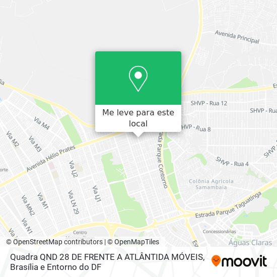 Quadra QND 28 DE FRENTE A ATLÂNTIDA MÓVEIS mapa