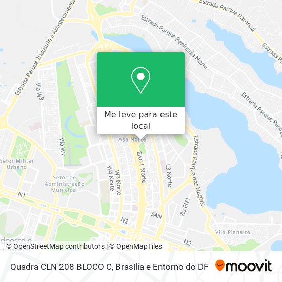 Quadra CLN 208 BLOCO C mapa