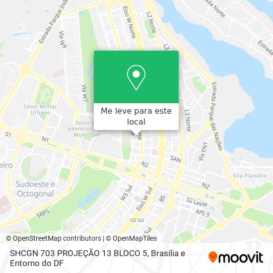 SHCGN 703 PROJEÇÃO 13 BLOCO 5 mapa