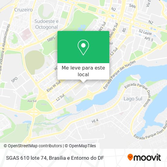 SGAS 610 lote 74 mapa
