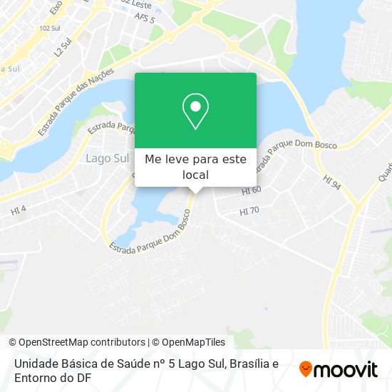 Unidade Básica de Saúde nº 5 Lago Sul mapa