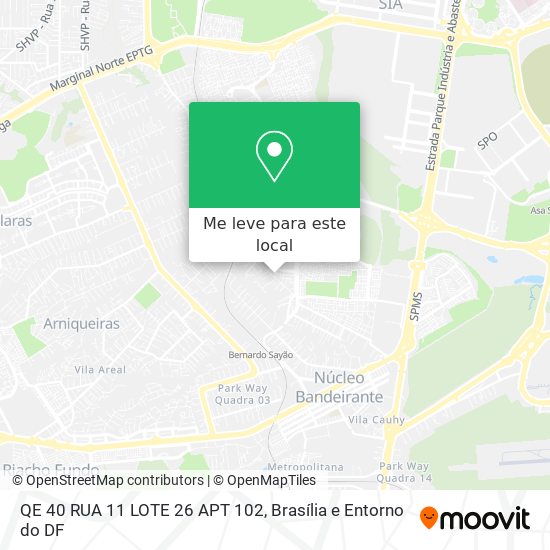 QE 40 RUA 11 LOTE 26 APT 102 mapa