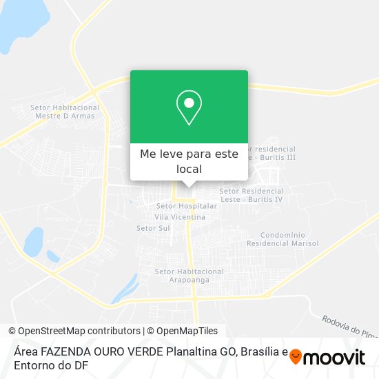 Área FAZENDA OURO VERDE  Planaltina  GO mapa
