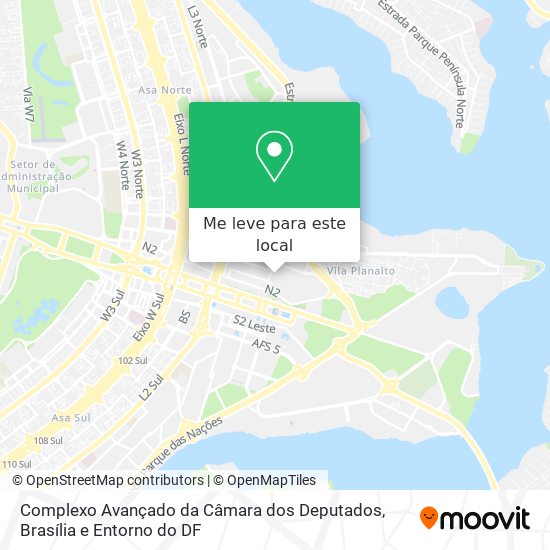 Complexo Avançado da Câmara dos Deputados mapa