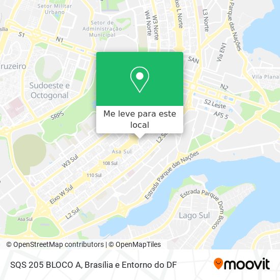 SQS 205 BLOCO A mapa