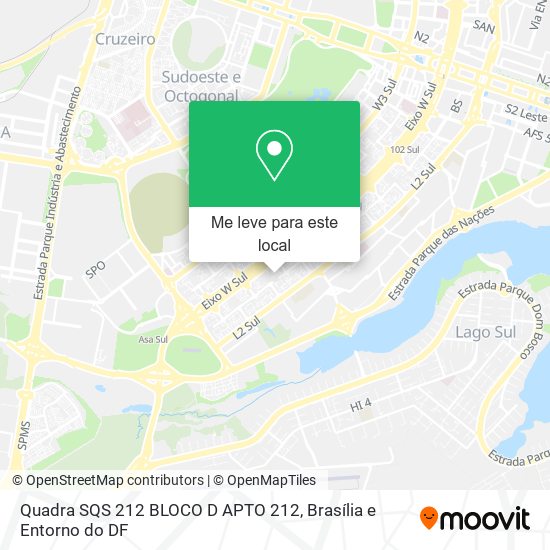 Quadra SQS 212 BLOCO D APTO 212 mapa