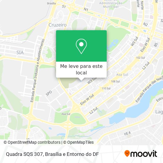 Quadra SQS 307 mapa