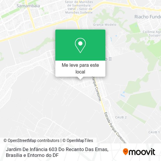 Jardim De Infância 603 Do Recanto Das Emas mapa