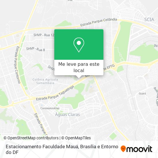 Estacionamento Faculdade Mauá mapa