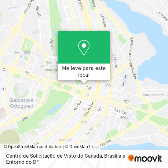 Centro de Solicitação de Visto do Canada mapa