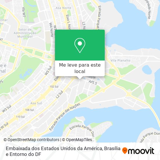Embaixada dos Estados Unidos da América mapa