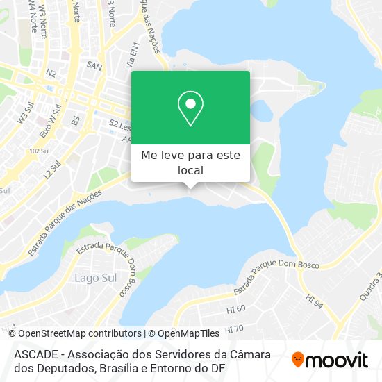 ASCADE - Associação dos Servidores da Câmara dos Deputados mapa