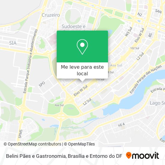 Belini Pães e Gastronomia mapa