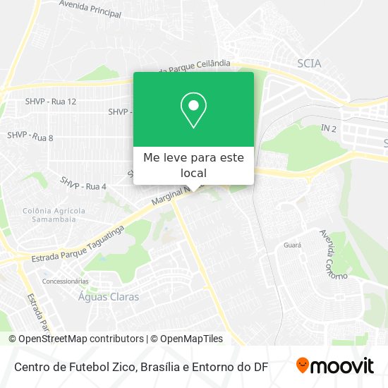 Centro de Futebol Zico mapa