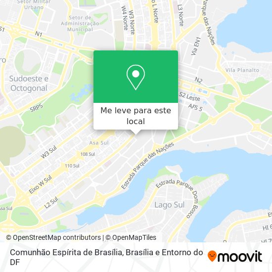 Comunhão Espírita de Brasília mapa