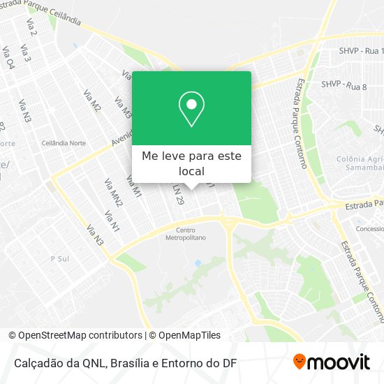 Calçadão da QNL mapa
