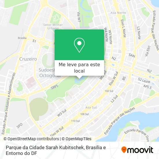 Parque da Cidade Sarah Kubitschek mapa