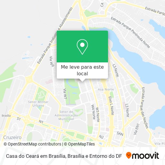 Casa do Ceará em Brasília mapa