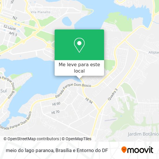 meio do lago paranoa mapa