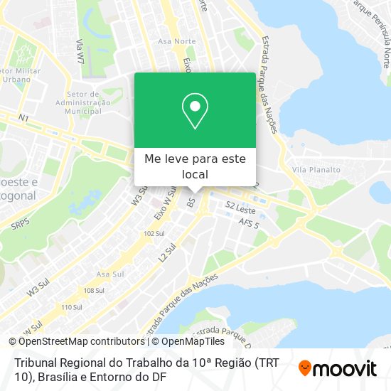 Tribunal Regional do Trabalho da 10ª Região (TRT 10) mapa