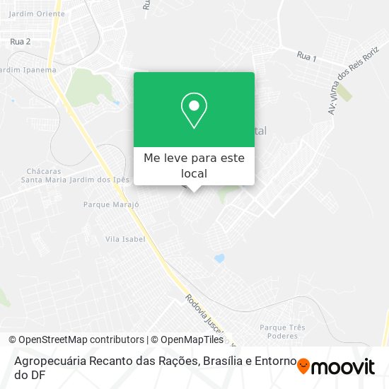 Agropecuária Recanto das Rações mapa