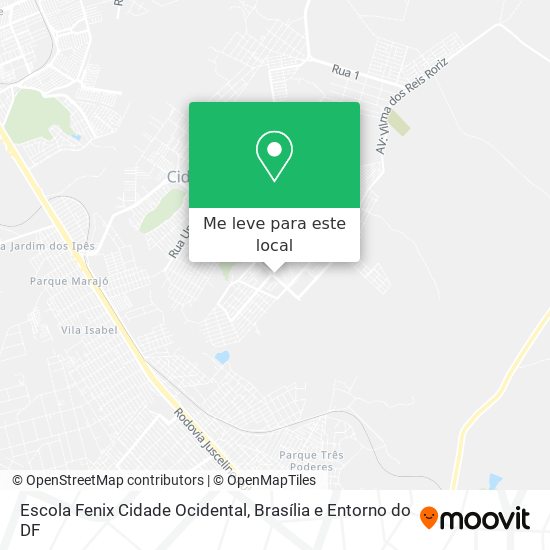 Escola Fenix Cidade Ocidental mapa