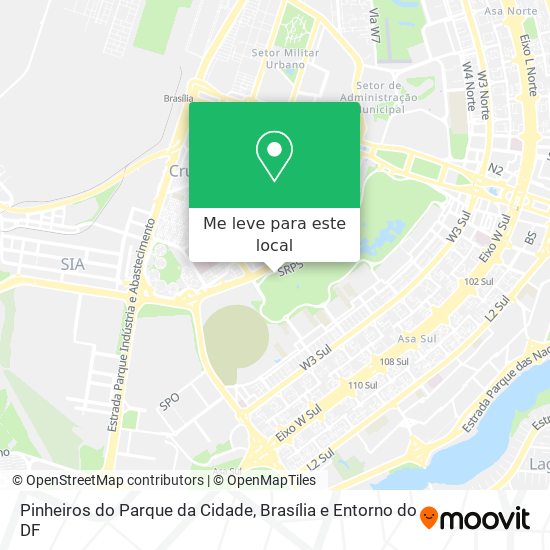 Pinheiros do Parque da Cidade mapa