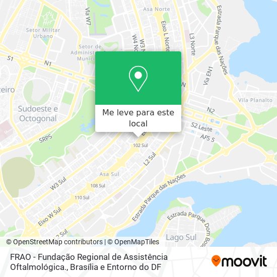 FRAO - Fundação Regional de Assistência Oftalmológica. mapa