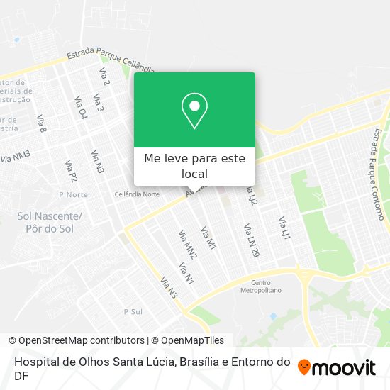 Hospital de Olhos Santa Lúcia mapa