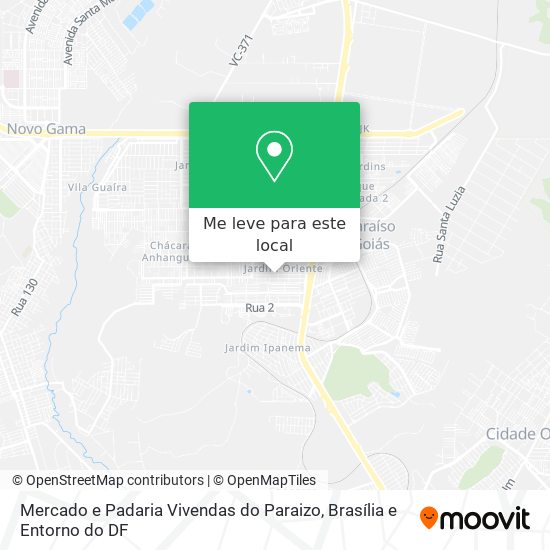 Mercado e Padaria Vivendas do Paraizo mapa