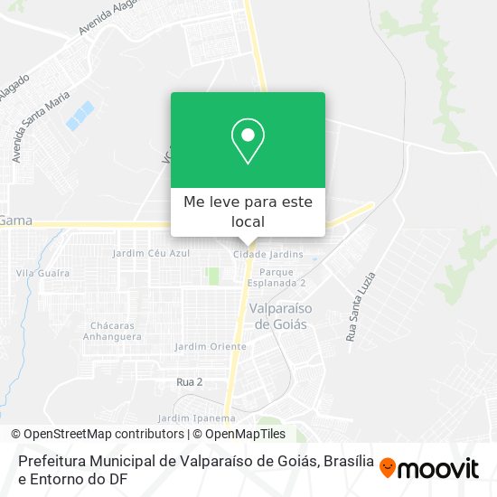 Prefeitura Municipal de Valparaíso de Goiás mapa