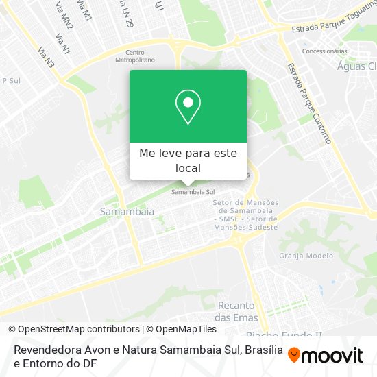 Revendedora Avon e Natura Samambaia Sul mapa