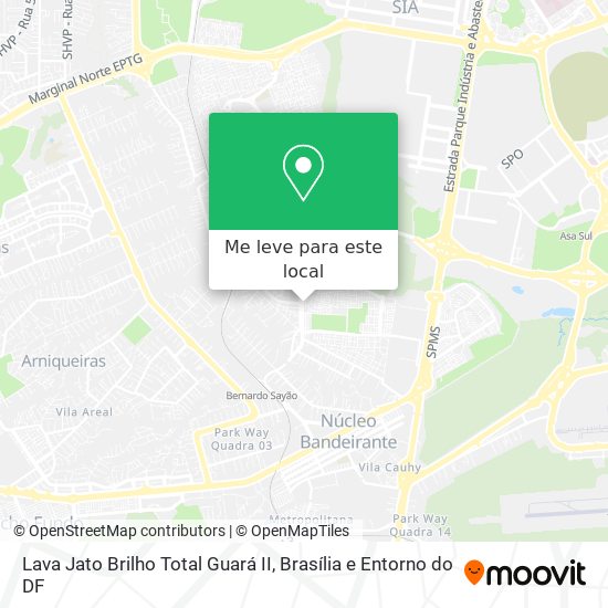 Lava Jato Brilho Total Guará II mapa