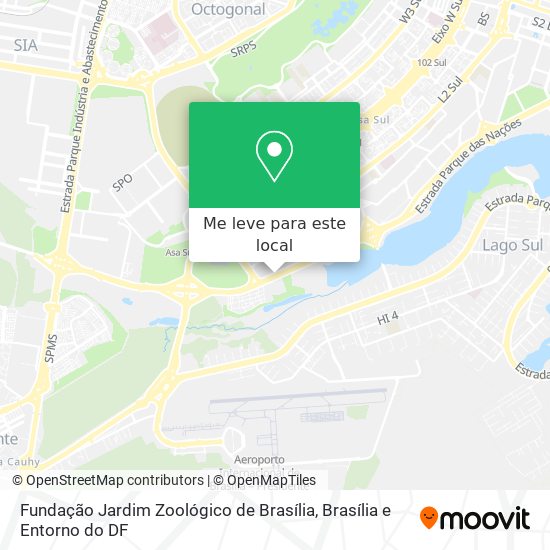 Fundação Jardim Zoológico de Brasília mapa