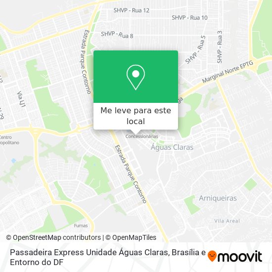 Passadeira Express Unidade Águas Claras mapa