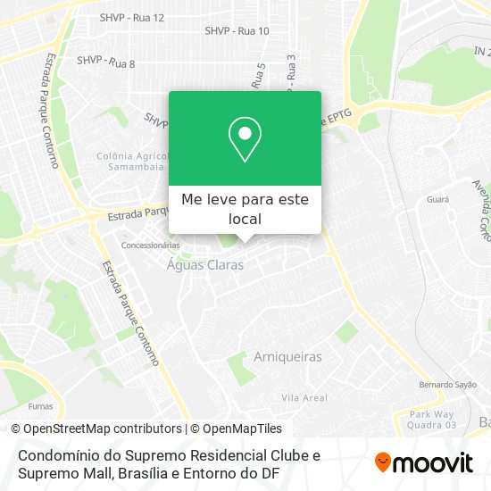 Condomínio do Supremo Residencial Clube e Supremo Mall mapa