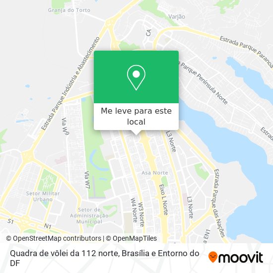 Quadra de vôlei da 112 norte mapa