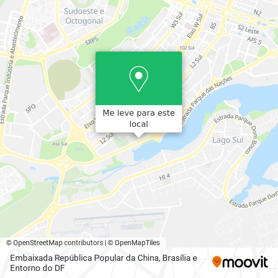 Embaixada República Popular da China mapa