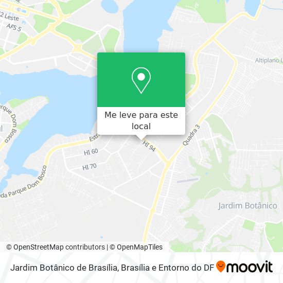 Jardim Botânico de Brasília mapa