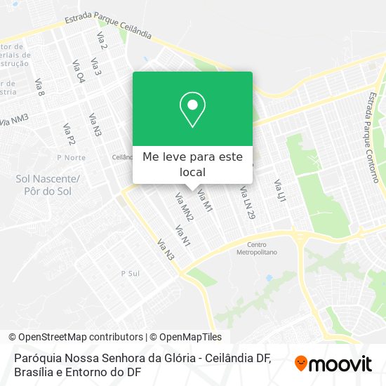 Paróquia Nossa Senhora da Glória - Ceilândia DF mapa