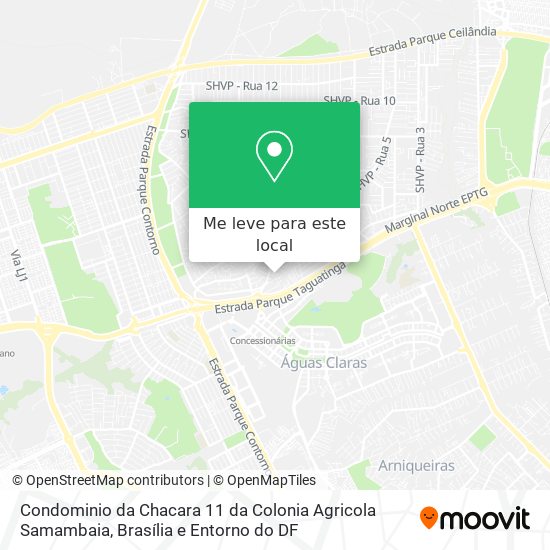 Condominio da Chacara 11 da Colonia Agricola Samambaia mapa