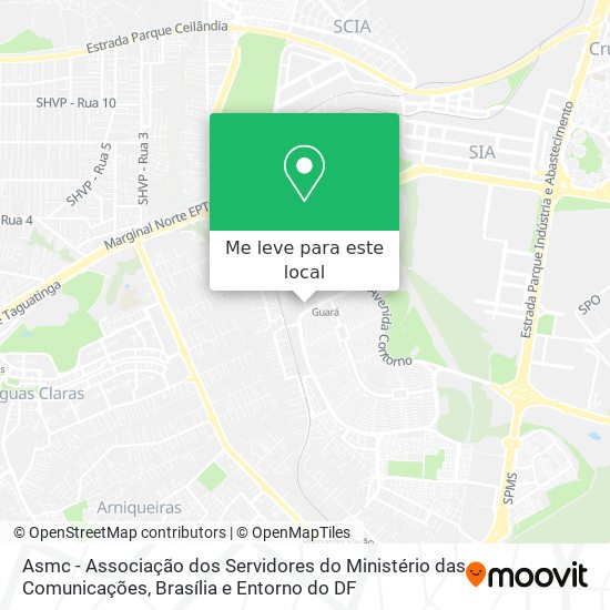 Asmc - Associação dos Servidores do Ministério das Comunicações mapa