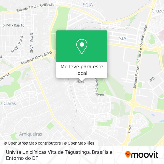 Univita Uniclínicas Vita de Táguatinga mapa