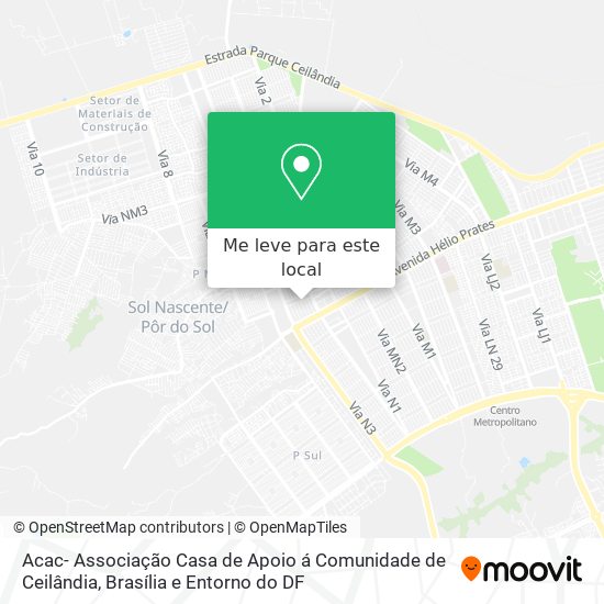 Acac- Associação Casa de Apoio á Comunidade de Ceilândia mapa