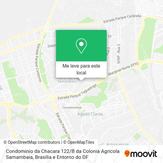 Condominio da Chacara 122 / B da Colonia Agricola Samambaia mapa