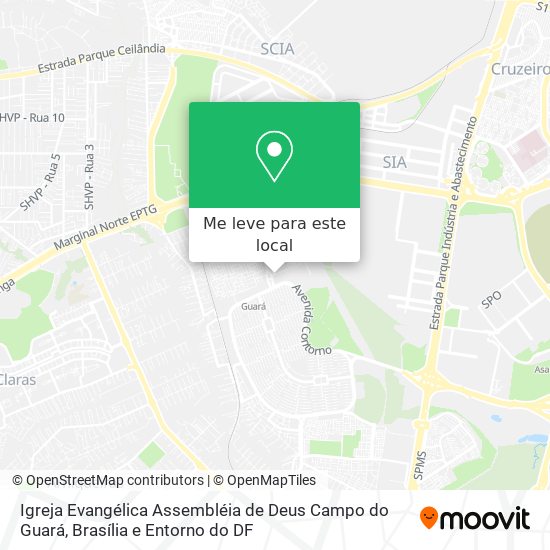 Igreja Evangélica Assembléia de Deus Campo do Guará mapa