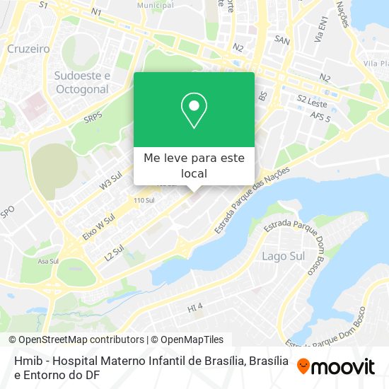 Hmib - Hospital Materno Infantil de Brasília mapa
