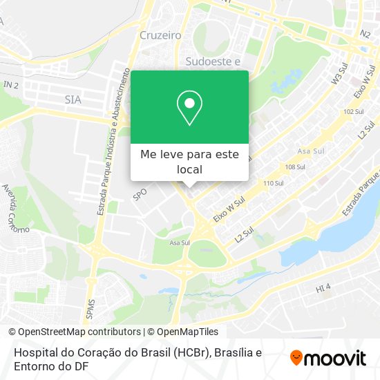 Hospital do Coração do Brasil (HCBr) mapa